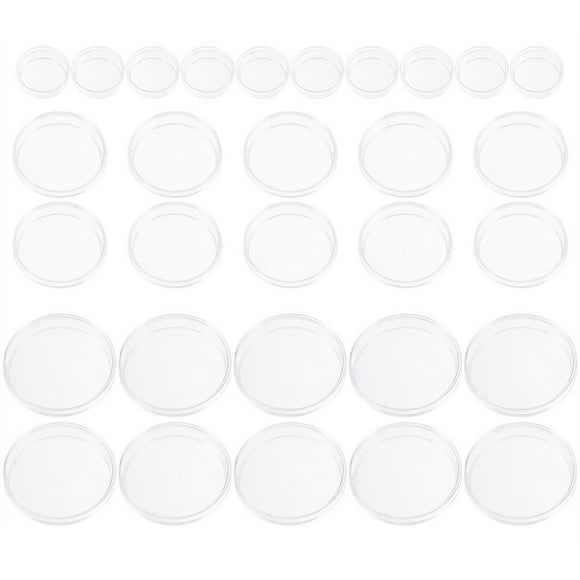 Shisuyan 30Pcs Plastic Petri Dish Transparent Petri Dishes Culture Petri Dish with Lids
