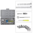 thumbnail image 3 of 40 Pcs Combination Socket Toolkit | Toolkit - Repair Tools | Industrial Tools Automobile Motorcycle Repair Tool Case Precision Socket Wrench Set | Extension Bar, Ratchet & Spinner Handle, 3 of 5