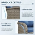 thumbnail image 5 of Gymojoy 3 Pieces PE Wicker Rocking Chair Outdoor Conversation Sets with 2 Rocking Chairs and 1 Side Table, Gray/Blue, 5 of 8