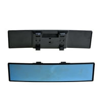 Parvistic Universal Car Rear View Mirror Wide Angle Blue Glass Panoramic Anti-dazzling Interior Rearview Mirror Large Vision 280mm Curved Mirror (Black)