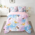 thumbnail image 2 of Castle Fairy Kawaii Rainbow Dogs Girl Bedding Comforter Set 7pcs,Starry Sky Queen Bedding Sets Super Cozy,Abstract Gradient Queen Sheet Sets,Lightweight Room Decor,Reversible, 2 of 8