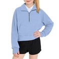 thumbnail image 3 of Dnhxils Girls Lightweight Pullover Zip Up Sweatshirt with Pockets for Kids Tween Girls Trendy Fall Clothes, 3 of 8