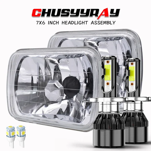 5x7" 7x6" Inch LED Headlight DOT For Jeep Wrangler YJ Cherokee XJ 1986-1995