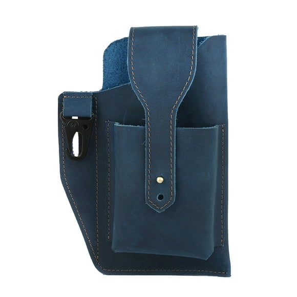 Mefallenssiah Leather Phone Bag Men'S Retro Multi-Function Phone Pockets Leather Belt Pockets