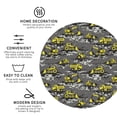 thumbnail image 3 of Lsque Modern Yellow Excavator Pattern 4" Drink Coasters Set of 4, PVC Leather Absorbent Coasters, Table Coaster Set Decorative Coffee Cup Coasters Housewarming Gift -Round Shape, 3 of 6