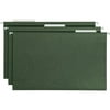Smead Hanging File Folder with Tab, 1/3- Cut Adjustable Tab, Legal Size, Standard Green, 25 per Box (64135)