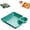 Green, variant on Sauce Separated Plate, Japanese Dumpling Plate, Dumpling Plate with Compartment Dipping Saucer, Simple Square Design, Easy to Clean, For Sushi, Chips, Fried Chicken Nuggets