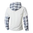 thumbnail image 5 of MHFRRA Sudadera con Capucha y Estampado de Cuadros, de Manga Larga, Informal, de Dos Piezas, para Otoño E Invierno, Ropa de Calle Cómoda para Uso Diario Blanco, 5 of 5