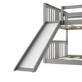 Full Over Full Bunk Bed, Aukfa Modern Low Bunk Bed for Kids, Toddler Floor Bunk Bed for Children