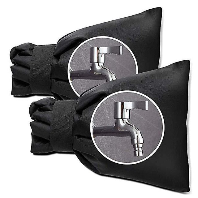 Bolsa de protección para grifo exterior Funda anticongelante espesada para grifo - Negro - 2 piezas negro JAMW Sencillez