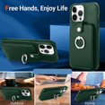 thumbnail image 3 of for iPhone 14 Pro Max Case Wallet, Card Holder Kickstand Mental Ring Leather for iPhone 14 Pro Max Case + Screen Protector, Card Slot iPhone 14 Pro Max Case for Girls Women -Green, 3 of 12
