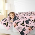 thumbnail image 4 of jejeloiu Halloween Spooky Pumpkin Queen Comforter Set,Black Cats Bats Bedding Sets,Spider Webs Bedding Comforter Set For Teens,Lightweight Room Decor Reversible,3pcs, 4 of 8