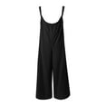 thumbnail image 4 of Voncos Pants for Women- Casual Sleeveless Loose Straps Solid High Rise Wide Leg Jumpsuit Rompers with Pocket White L, 4 of 5