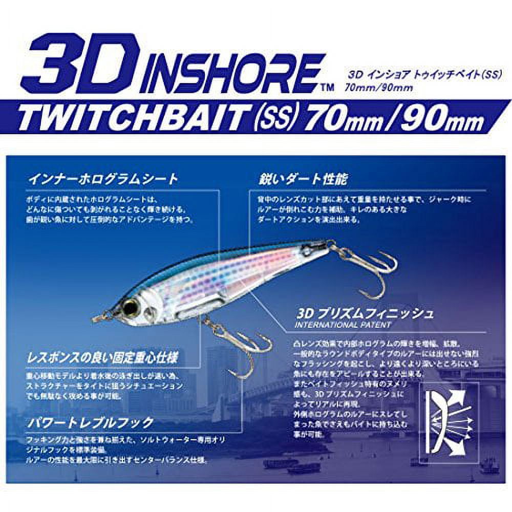 (2 pack) Yo-Zuri 2 3/4" 3D Inshore Twitchbait Hard Bait Lure, Silver Black
