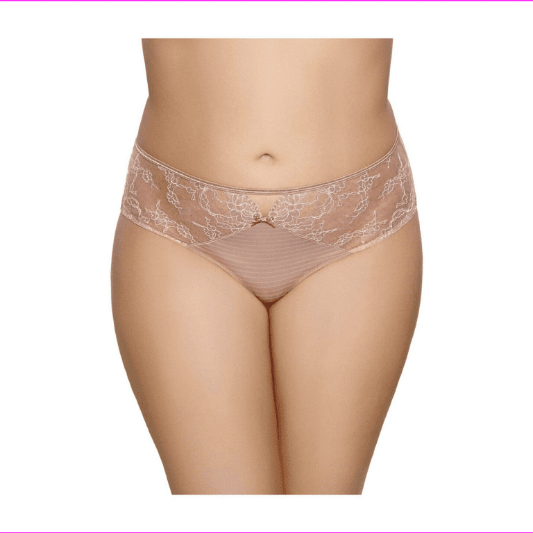 Ashley Graham Women's Plus Lace Trim Full Briefs Panties 2X
