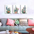 thumbnail image 5 of Wall Art for living room Canvas Prints Artwork bathroom Wall Decor Simple Life Green plants cactus Picture Watercolor painting 3 Pieces Framed bedroom wall decorations Office Works Home Decoration, 5 of 6