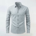 thumbnail image 7 of Men's Long Sleeve Button Down Shirts Lightweight Business Casual Tops Dressy Solid Work Tshirts with Pocket Light Blue XL, 7 of 7