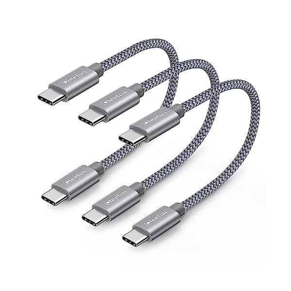 Quyaojz iPhone 17 Short USB C to USB C Cable [0.3M/30CM, 3-Pack], 3A Type C 60W PD QC 3.0 Fast Charging Lead for iPhone Air 17 16 15 Series, Samsung Galaxy S25 S24 Ultra Plus, MacBook/iPad Pro Air