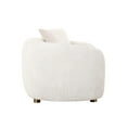 thumbnail image 3 of Pasargad Home Zarina Upholstered Modern Loveseat with 2 Pillows, Ivory, 3 of 8
