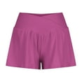 thumbnail image 5 of Wiyuqeen Womens Crossover High Waist Shorts Comfy Wide Leg Baggy Yoga Shorts Soft Trendny High Rise Running Athletic Shorts Under $10, 5 of 7