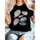 thumbnail image 1 of Camiseta vintage con estampado geométrico para mujer, 100 % algodón, cuello redondo, manga corta, top informal de verano, camisetas de ocio, 1 of 6
