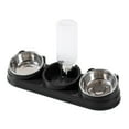 thumbnail image 3 of Cuencos triples para gatos 3 en 1, inclinados a 15 degree, para comida húmeda y seca, para agua y comida de gatos. negro, 3 of 9
