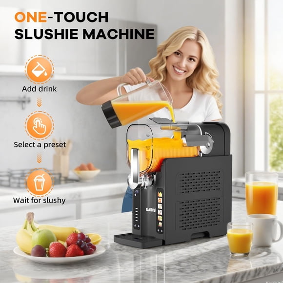 Appareil pour Boissons Glacées pour la Maison, Machine à Slush de Grande Capacité 70 Oz - Aucune Glace Nécessaire - 6 Programmes Préréglés et Écran LED - Compresseur Silencieux - Idéal pour Margaritas, Smoothies, Frappés, Cocktails,