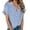 Blue Stripe, variant on Women's Linen Blouse Short Sleeve Button Down Shirts 100% Cotton Collared Summer Short Sleeve Blouses Tops