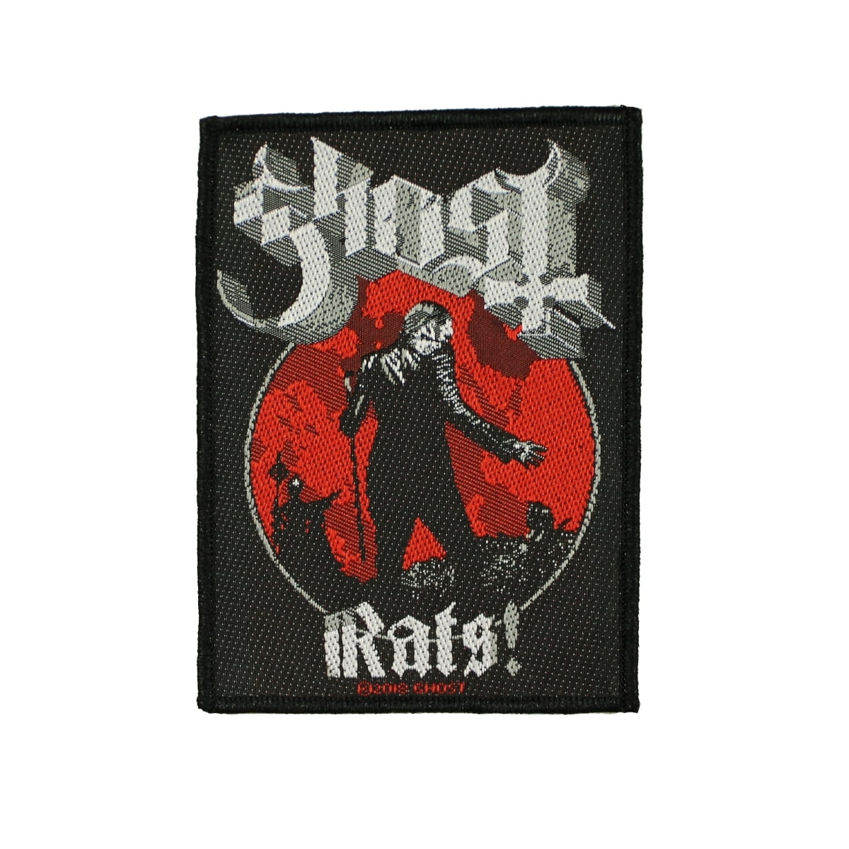 GHOST Embroidered Sew On/Iron On Logo Patch; nos like new Swedish Metal Band 