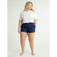 thumbnail image 2 of Joyspun Women's Woven Pajama Boxer Shorts, 3'' Inseam, Sizes XS-3X, 2 of 5