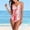 Red, variant on Swimming Women Swimwears Women's Print Ruched Front Tie Wireless Padded Swimsuit for Bathing and Black XXL