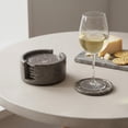 thumbnail image 4 of Radicaln Gray Marble Drink Coasters – 3.5" Round Coaster Set of 6 with Holder for Kitchen Decor, Coffee Table, Dining Room, Bar Accessories, Home Use, 4 of 6