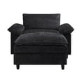 thumbnail image 6 of Accent Chair with Ottoman, Comfy Oversized Single Sofa, Deep Seat Lounge Chair, Upholstered Armchair for Living Room Bedroom Office Apartment (Black), 6 of 6