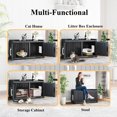 thumbnail image 5 of Decksplore Cat Cabinet (31.9"x16.7"x17.8"), HDPE Hidden Cat Litter Furniture, Dual-Door, Litter Box Furniture for Bedroom, Courtyard (Black), 5 of 7