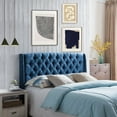 thumbnail image 1 of Adjustable Button Tufted King Headboard, Soft charming Fabric Headboard King/CA King - NAVY, 1 of 6