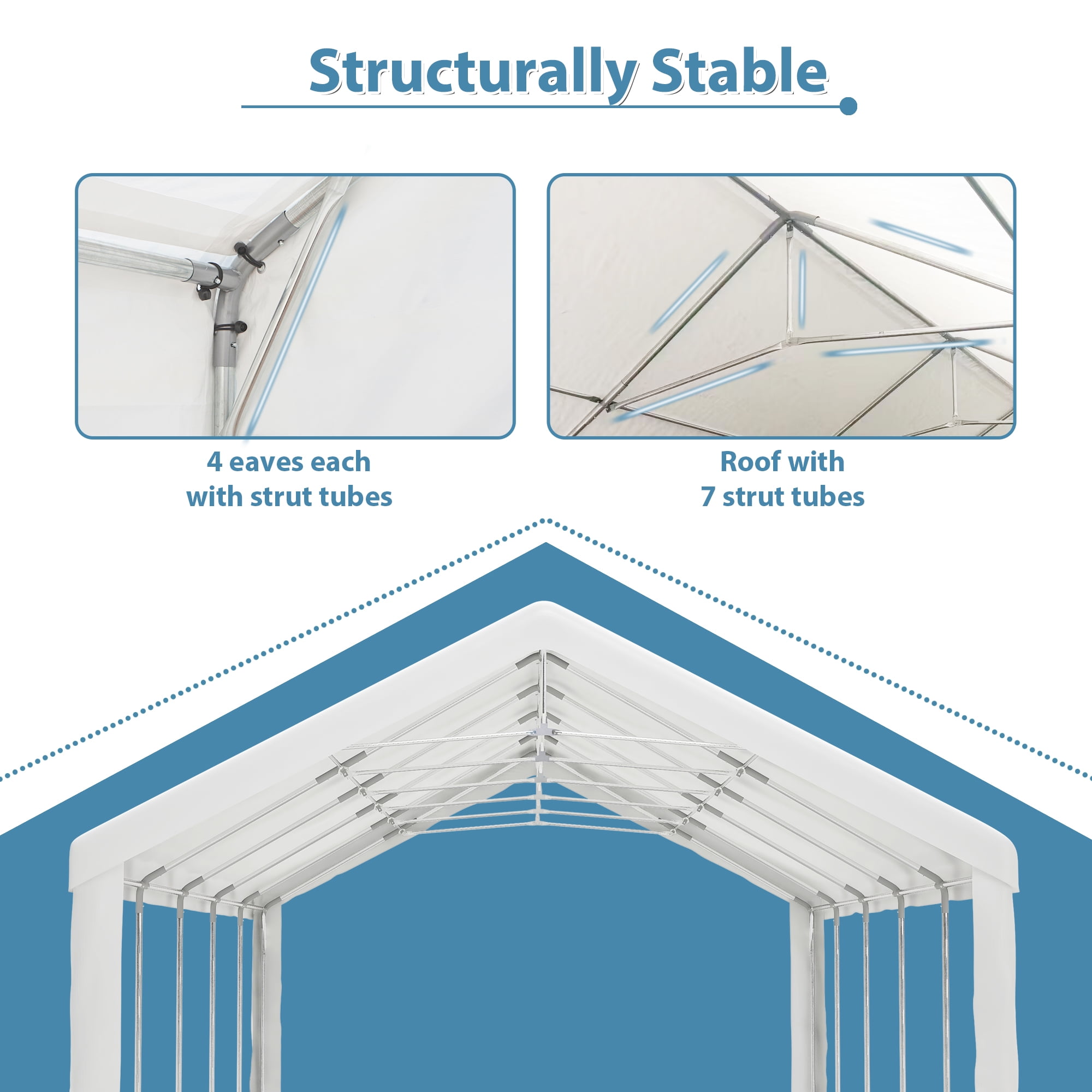 LZBEITEM 16' x 32' Large Heavy Duty Outdoor Canopy Party Tent & Carport, Heavy Duty Outdoor Wedding Gazebo, Event Shelter Canopy for Outdoor Event, Wedding, Birthday Party, White