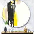 thumbnail image 3 of Designart 'Glam Black and Yellow II' Glam Metal Circle Wall Art, 3 of 3