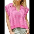thumbnail image 2 of Suéteres de Verano para Mujer 2025, Cuello en V, Mangas , Suéter Sin Mangas, Chaleco, Rosa, Rojo, XL, 2 of 6
