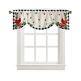 thumbnail image 3 of Christmas Cardinal Poinsettia Plaid Window Curtain Living Room Kitchen Cabinet Tie-up Valance Curtain Rod Pocket Valance, 3 of 6