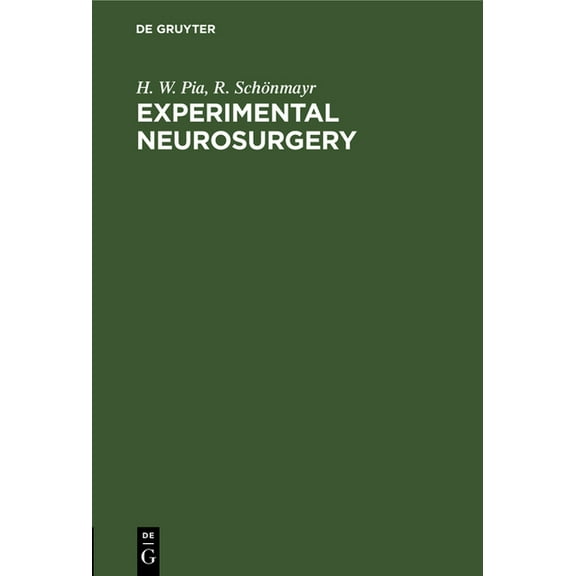 Experimental Neurosurgery, (Hardcover)