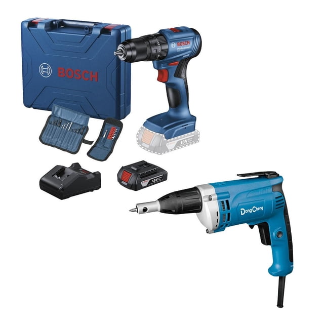 Rotomartillo Bosch GSB185Li + atornillador tablaroca DC 710W multicolor