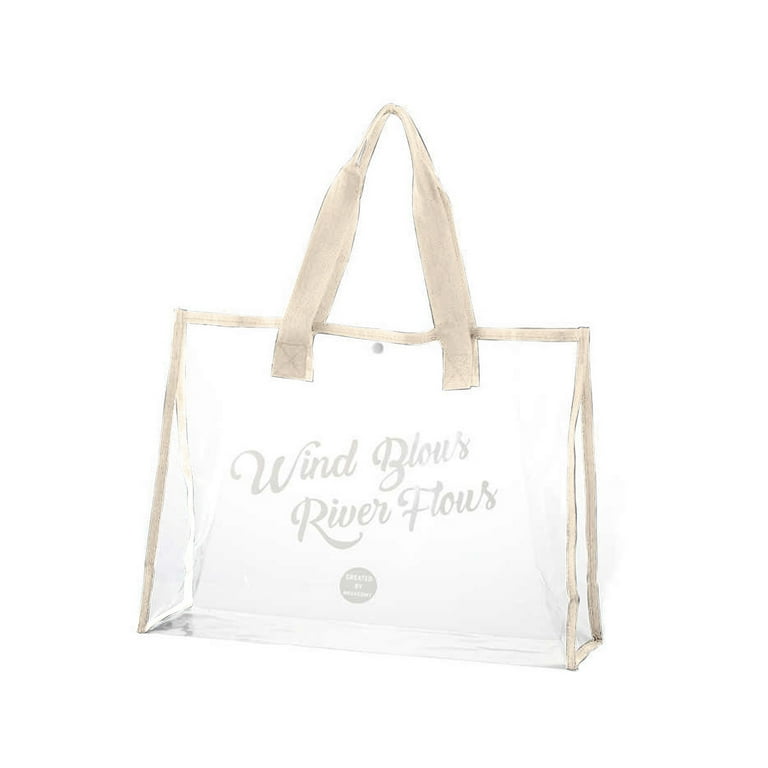 Large Clear Tote Bag with Zipper Closure