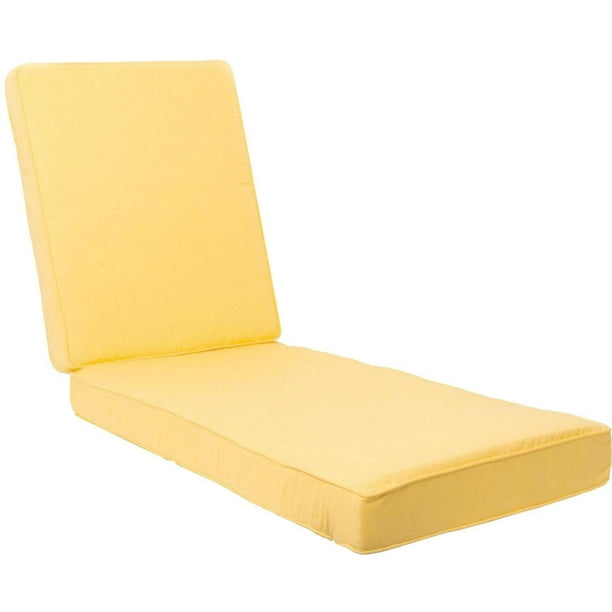 Sunbrella Canvas Buttercup Extra Long Outdoor Replacement Chaise Lounge