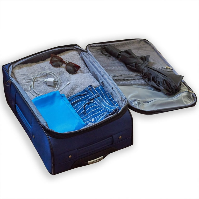 Linen Lingerie Bag, Laundry Travel Bag, Blue Custom Label Travel