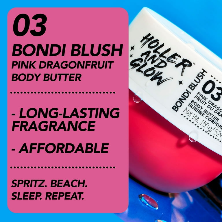 Holler and Glow Bondi Blush Pink Dragon Fruit Body Butter, 150g