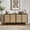 BLACK, variant on Tina's Home Modern Rattan Buffet Sideboard with 4 Doors, Bar Cabinet with LED Light and 4 Adjustable Shelves Walnut