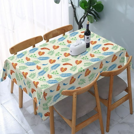 

Tablecloth Tropical Palm Tree And Fern Leaves Wallpaper Table Cloth For Rectangle Tables Waterproof Resistant Picnic Table Covers For Kitchen Dining/Party(54x72in)