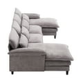 thumbnail image 4 of Gray U Shaped , 4 Seater Sectional With Chaise Lounge, Terrycloth Fabric, Elegant For Living Room Upholstered Cushions, Seater,, 4 of 5