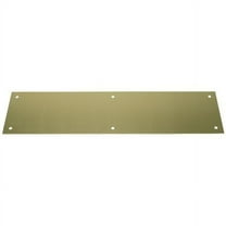 Rockwood Door Push Plate, Brass, 16"L x 4"W, 0.05" Proj. 70C.3