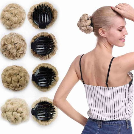 S Noilite Elegant Chignon Clip In Hair Bun Extension Donut Claw